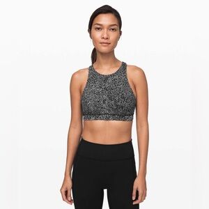 Lululemon Black and White Sports Bra with Racerback Design